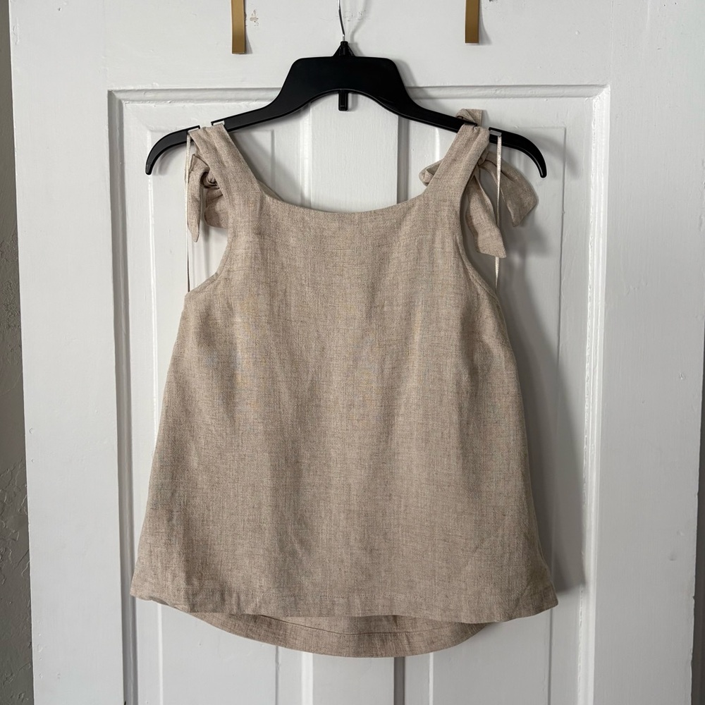 Topshop Linen Blend Sleeveless Blouse Size 6